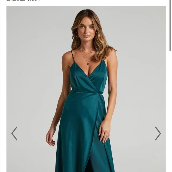 green emerald velvet dress Elegant Elena Maxi Dress in Emerald